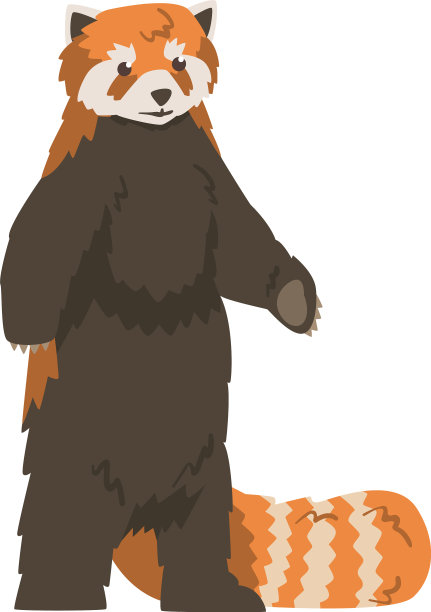 可爱的站立小熊猫野生动物卡通图片下载