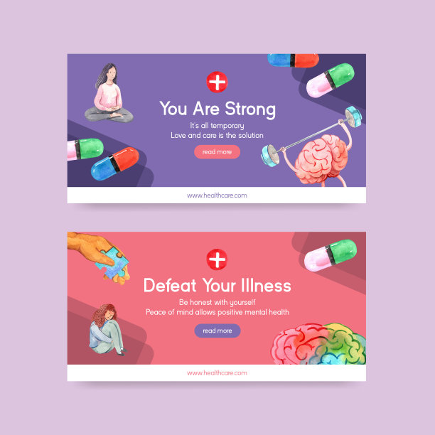 世界精神卫生日的推特模板图片下载