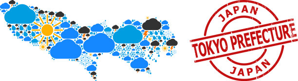 气象马赛克地图东京县和垃圾图片下载