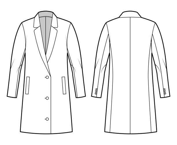 超大运动夹克套装技术时尚插图单排扣，长袖，缺口翻领图片下载