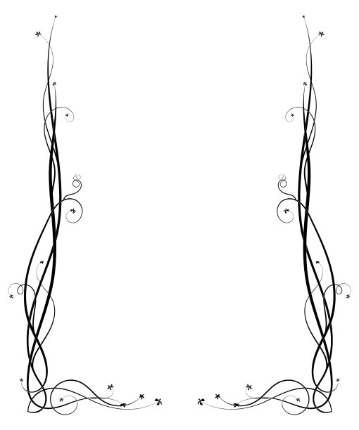 藤蔓向上伸展，框架装饰草图图片下载