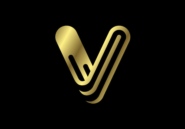 金色大写字母v图形字母符号图片下载