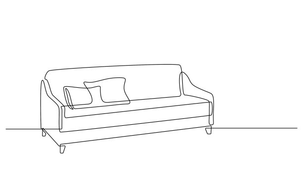 一连线画沙发舒适的沙发图片下载