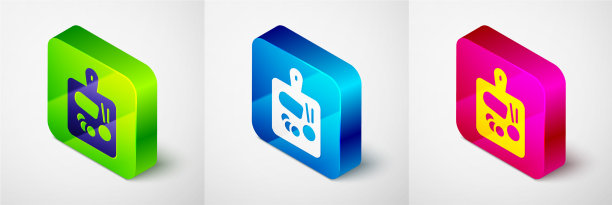 等距砧板图标孤立在灰色图片下载