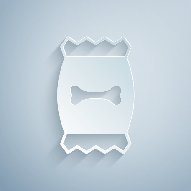 纸割袋食品为宠物图标隔离上图片下载