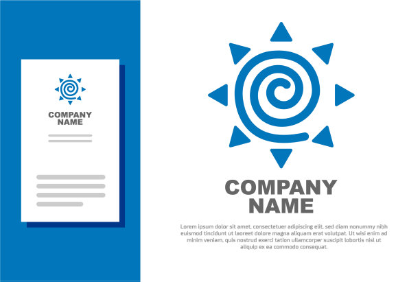 蓝色的太阳图标孤立在白色的背景夏天图片下载