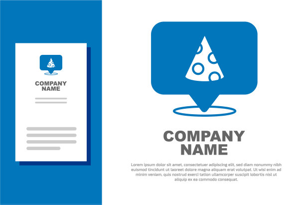 蓝色的披萨图标孤立在白色图片下载