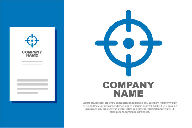 蓝色目标运动图标孤立在白色图片下载
