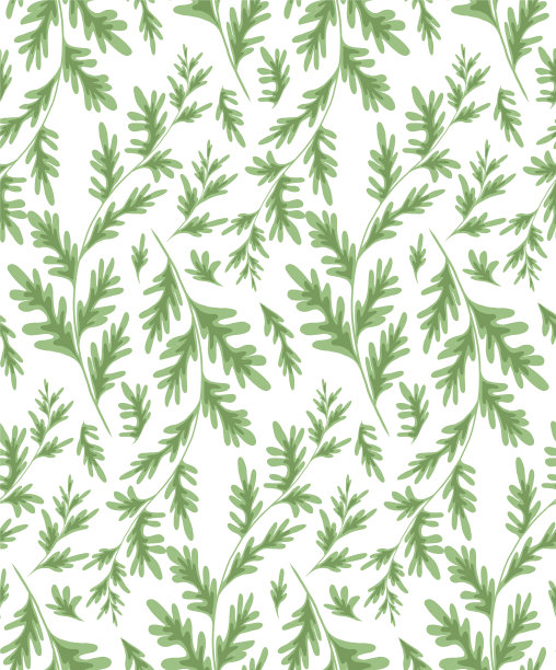 蒿属草本图案上无缝隙，呈白色图片下载