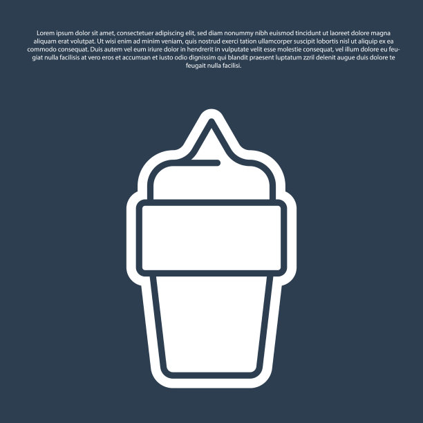 蓝线冰淇淋在华夫饼筒图标孤立图片下载