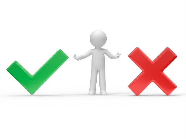 3d人，打勾，打叉。图片下载