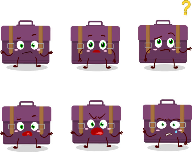 卡通人物紫色手提箱里装着什么图片下载