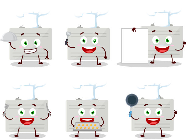 卡通人物银色手提箱内装各种各样的物品图片下载