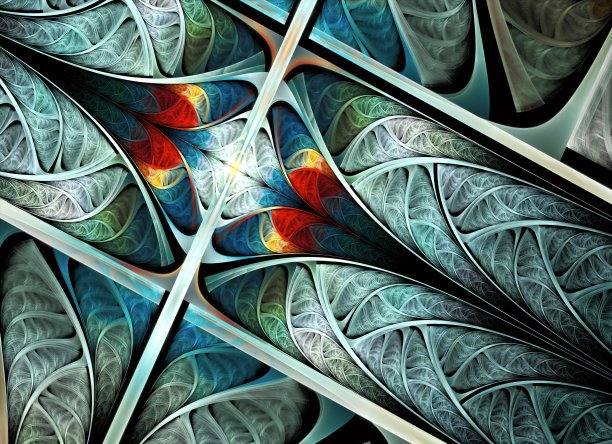 抽象色彩动态纹理背景与灯光效果。分形。分形艺术图片下载