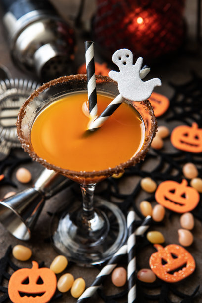 万圣节派对饮料，选择性焦点图片下载