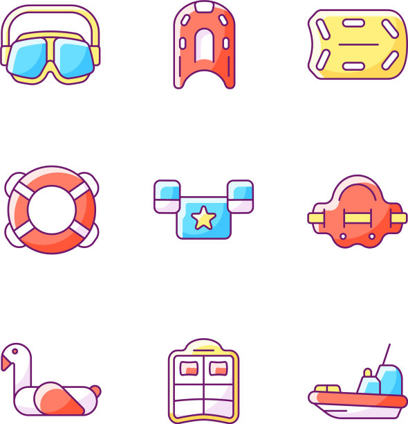 游泳课程RGB颜色图标设置图片下载