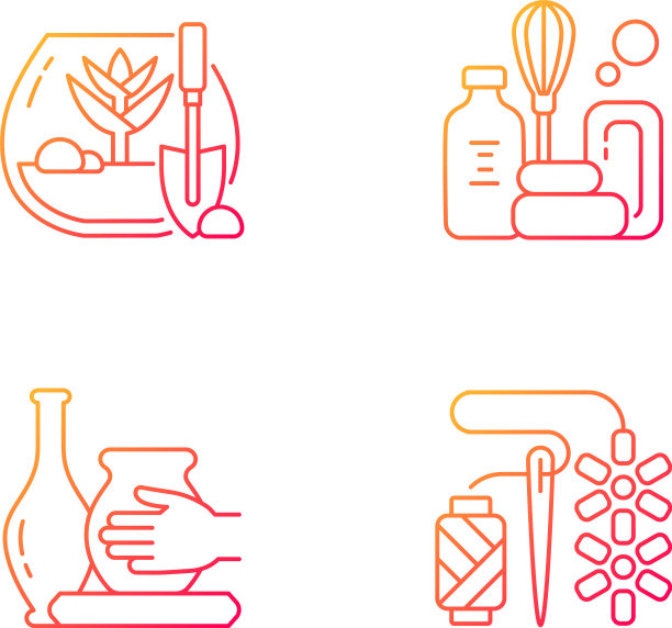 创意爱好渐变线性图标设置图片下载