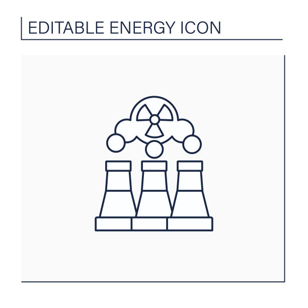 聚变反应堆线图标图片下载