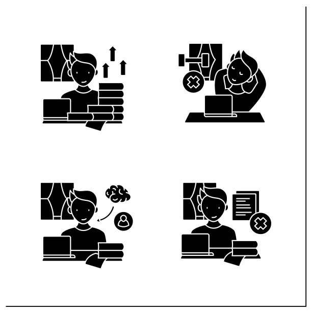 远程办公 Glyph 图标集图片下载