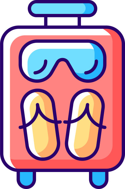 开启旅行箱暑假RGB彩色图标图片下载