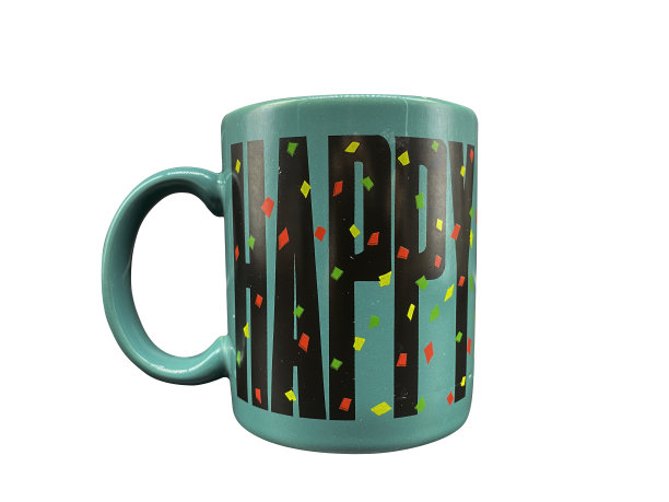 玻璃杯孤立与绿色的颜色，空的绿色玻璃在白色的背景图片下载