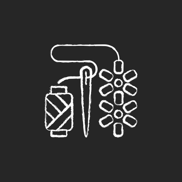 珠粉笔白色图标在黑暗的背景图片下载