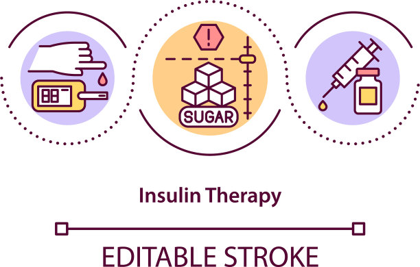 胰岛素治疗概念图标图片下载