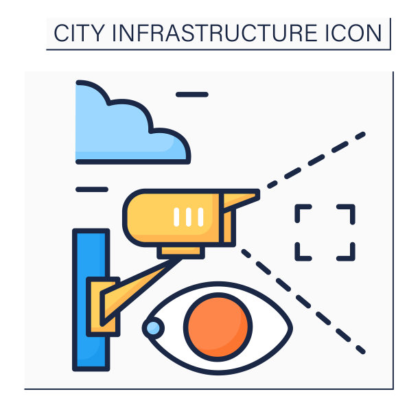 视频监控彩色图标图片下载