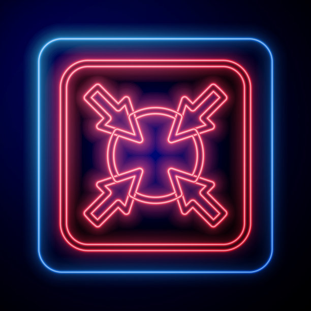 发光的霓虹灯目标财务目标概念图标图片下载