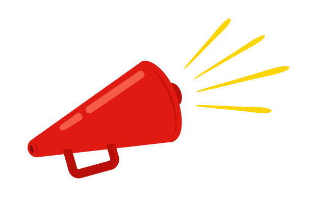 矢量红色扩音器在孤立的背景上复古风格。图片下载