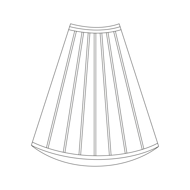 孤立的轮廓裙子上的白色。图片下载