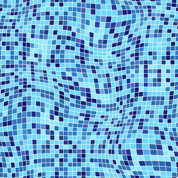 池底无缝图案与马赛克和水的错觉图片下载