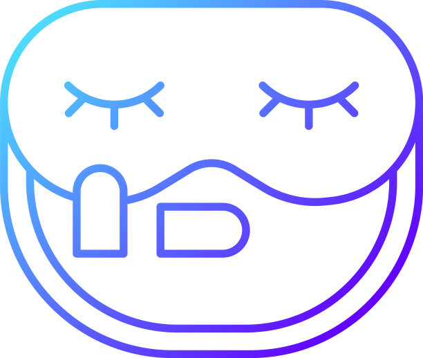 睡眠面膜和耳塞渐变线性图标图片下载