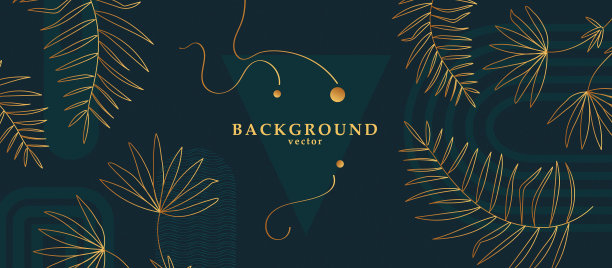 带有植物叶子的抽象背景艺术图片下载