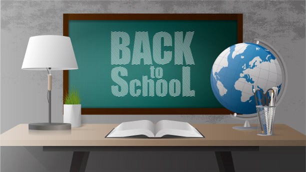 回到学校的横幅绿板翻开书图片下载