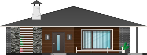 现实的别墅孤立在白色的背景图片下载