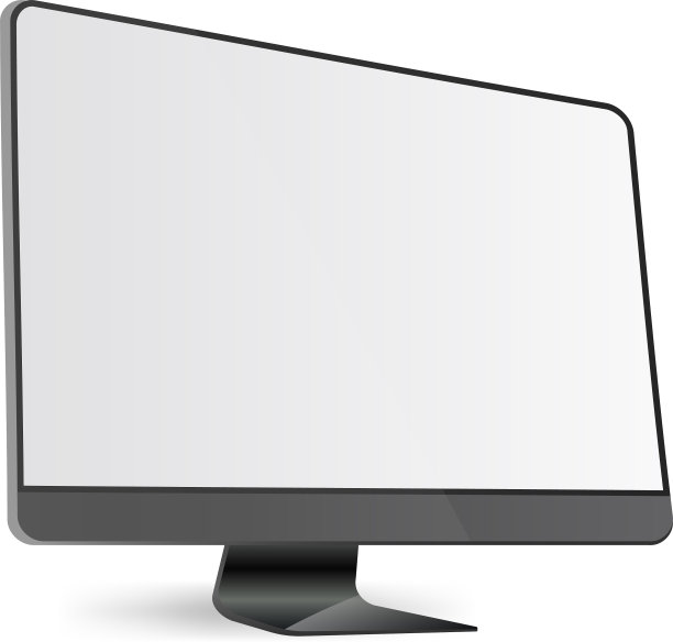 黑色显示器，金属底座的现代显示器图片下载
