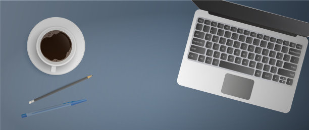 平铺办公场所工作台俯视图图片下载