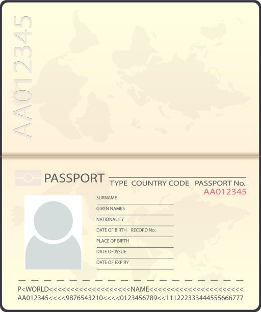 空白打开护照模板孤立的文件图片下载