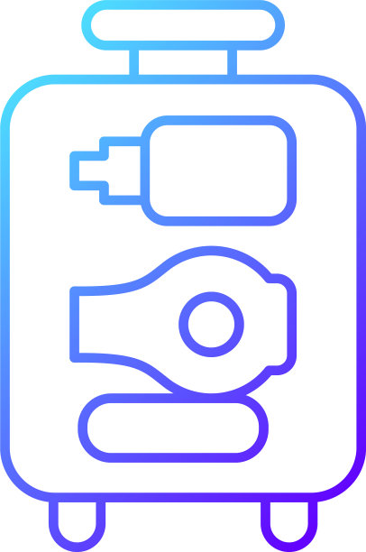 打开旅行箱渐变线性图标图片下载