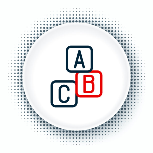 行ABC块图标隔离在白色背景图片下载