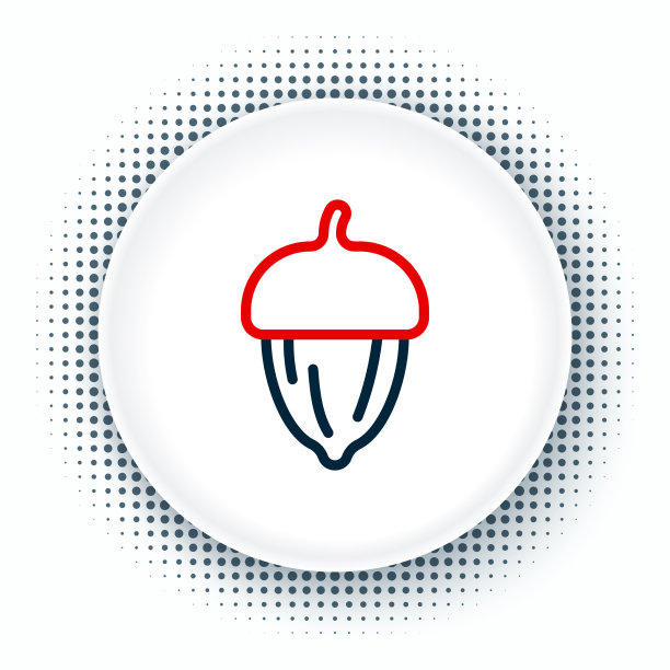 线橡子图标孤立在白色的背景图片下载