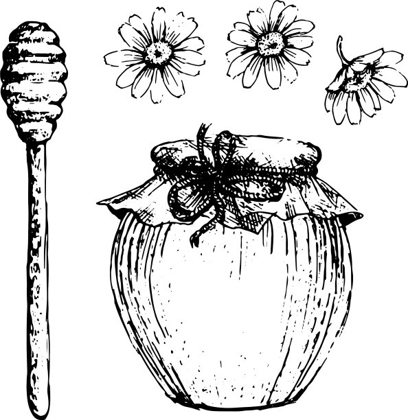 蜂蜜集复古手绘雕刻有机图片下载