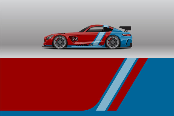 抽象赛车贴纸设计与运动图片下载