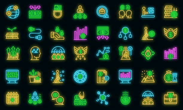 危机管理图标设置霓虹灯图片下载