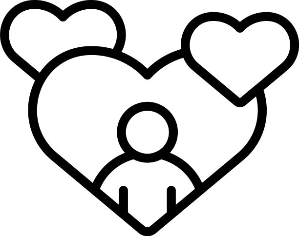 自恋爱情图标轮廓风格图片下载