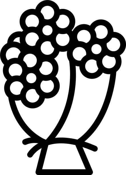 生日花束图标轮廓风格图片下载