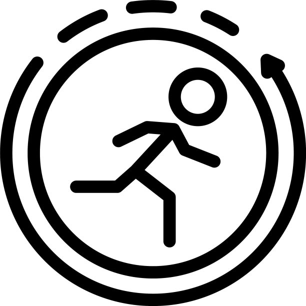 跑步手机应用程序图标轮廓风格图片下载