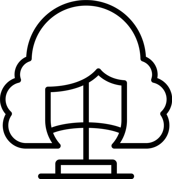 卷发假发图标轮廓风格图片下载