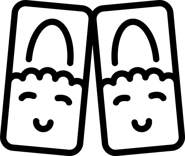 家居拖鞋兔图标轮廓风格图片下载